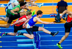 Noah Reek bij de NK indooratletiek voor junioren
